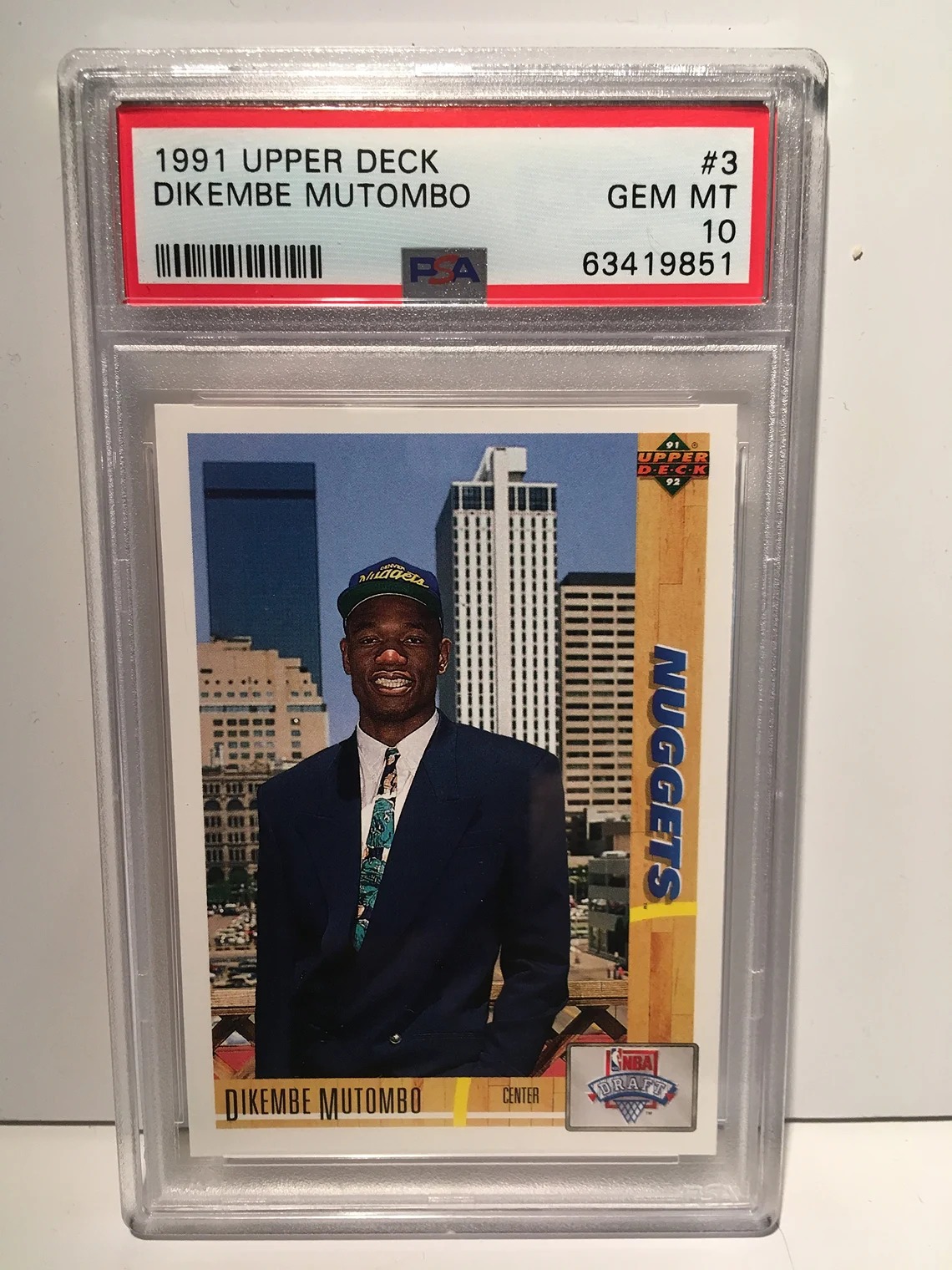 Dikembe Mutombo 1991 Upper Deck Rookie Card Denver Nuggets PSA 10 RIP