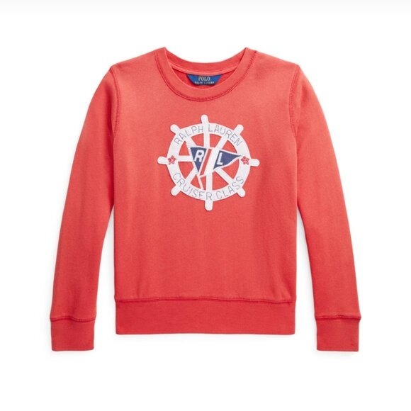 Ralph Lauren Girl's Nautical Shirt Size 12-14 Large Sailing Spa Terry Sweatshirt