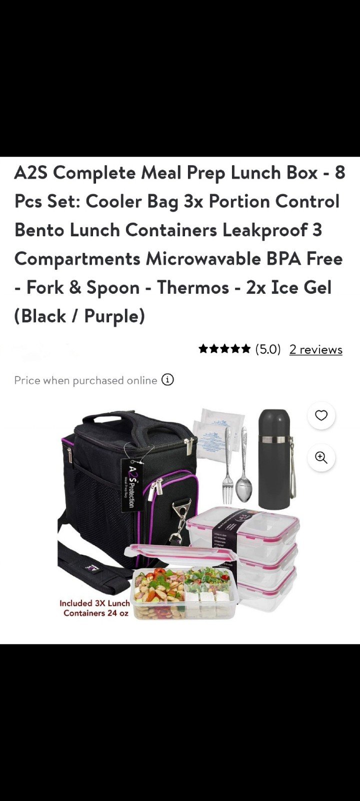 Meal Prep Lunch box with 3 Bento storage containers, cup