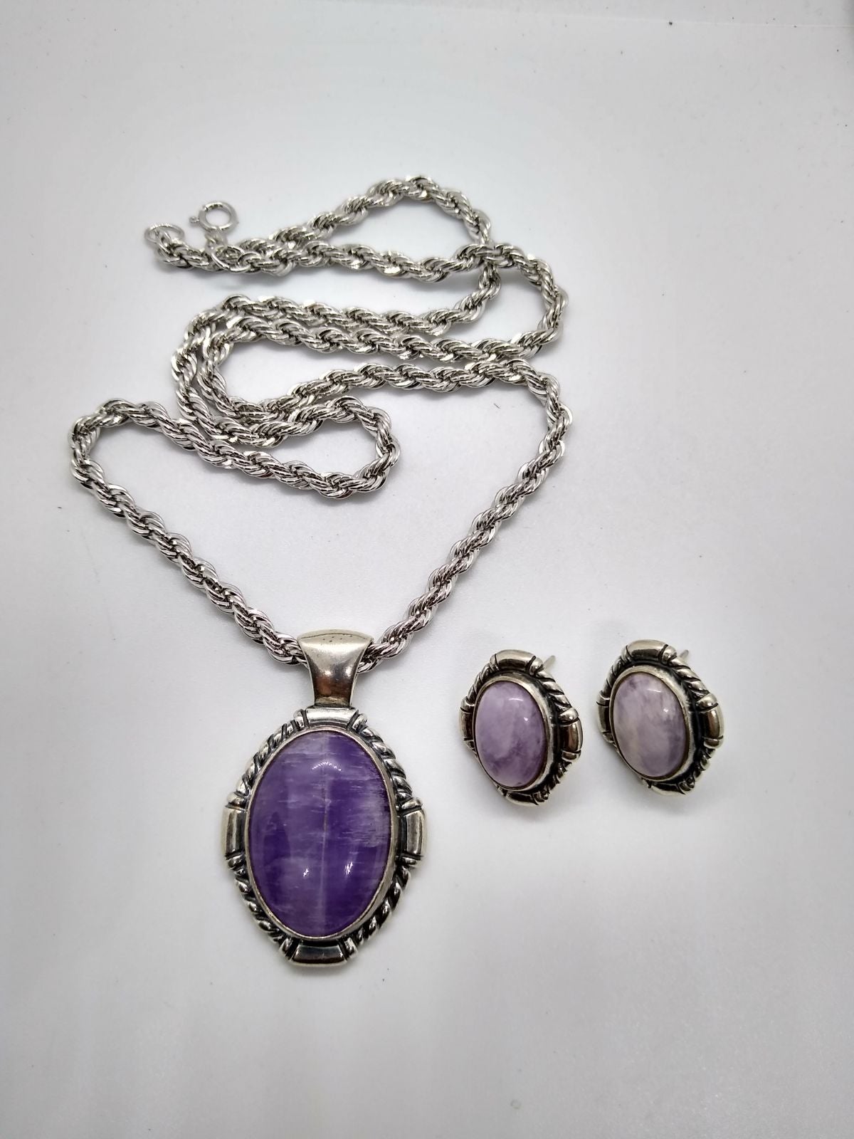 Sterling Earrings Necklace Pendant Ameti