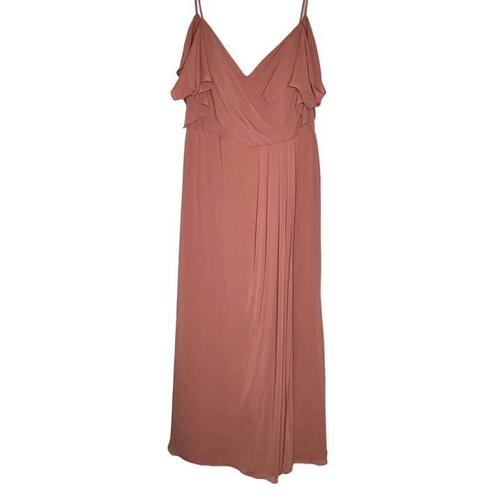 Watters & Watters Women's Formal Dress Size 14 Sleeveless Dusty Rose Chiffon