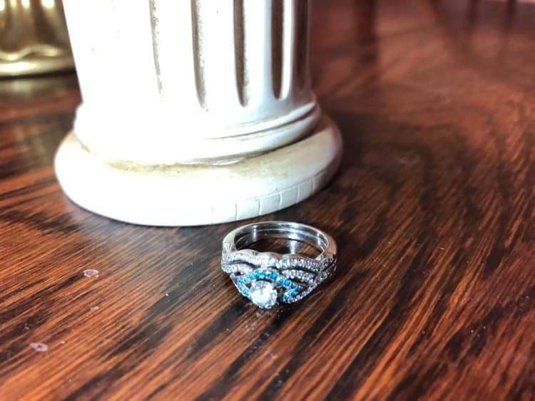 24K White Gold Wedding Band Ring Diamond