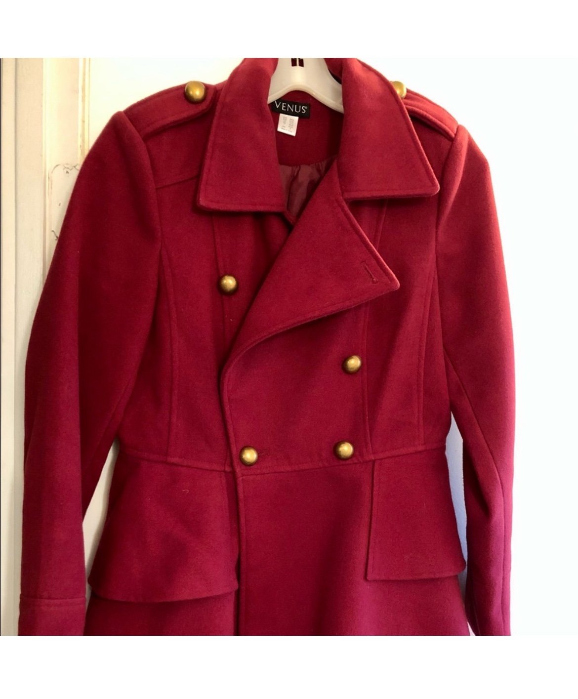 Brand New Woman's Pea Coat. Color is Fuchsia!