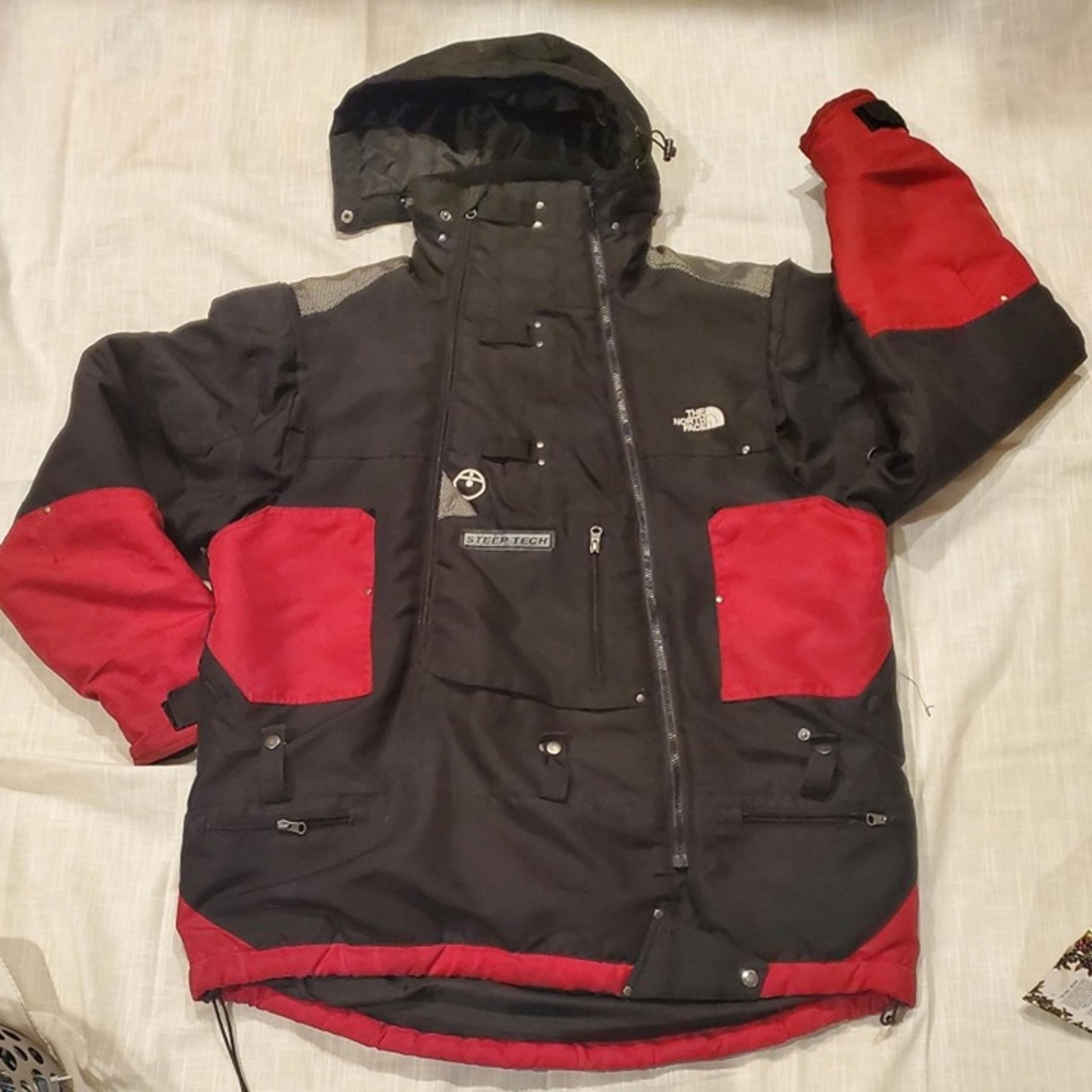 The North Face Jacket Coat Steep Tech Men Size XL Black&Red Snowboard coat