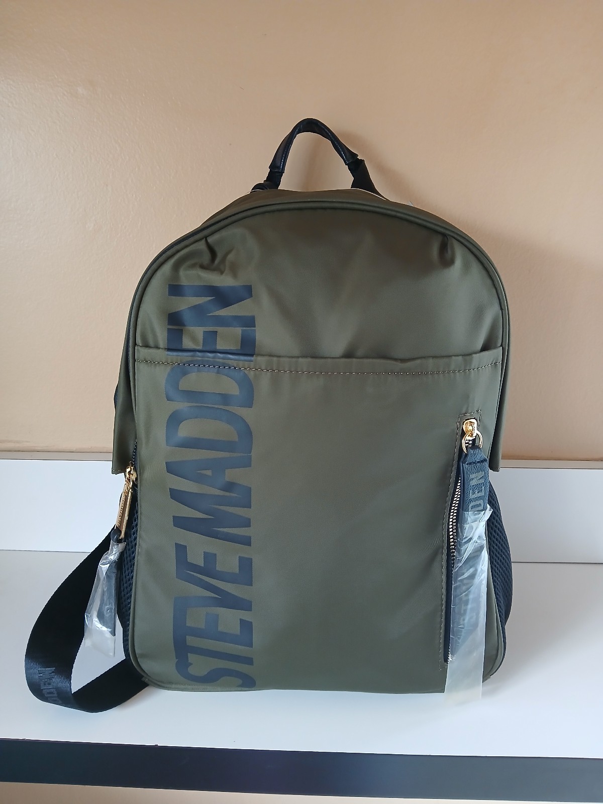 Black/Olive Steve Madden Backpack & Wristlet
