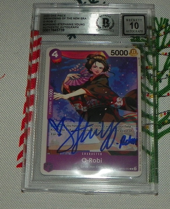 Stephanie Young Nico Robin One Piece Signed Card 10 Auto Grade BAS OP05-063 C