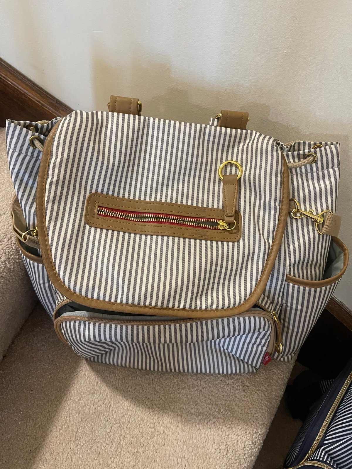 Backpack Striped Classy Diaper Bag