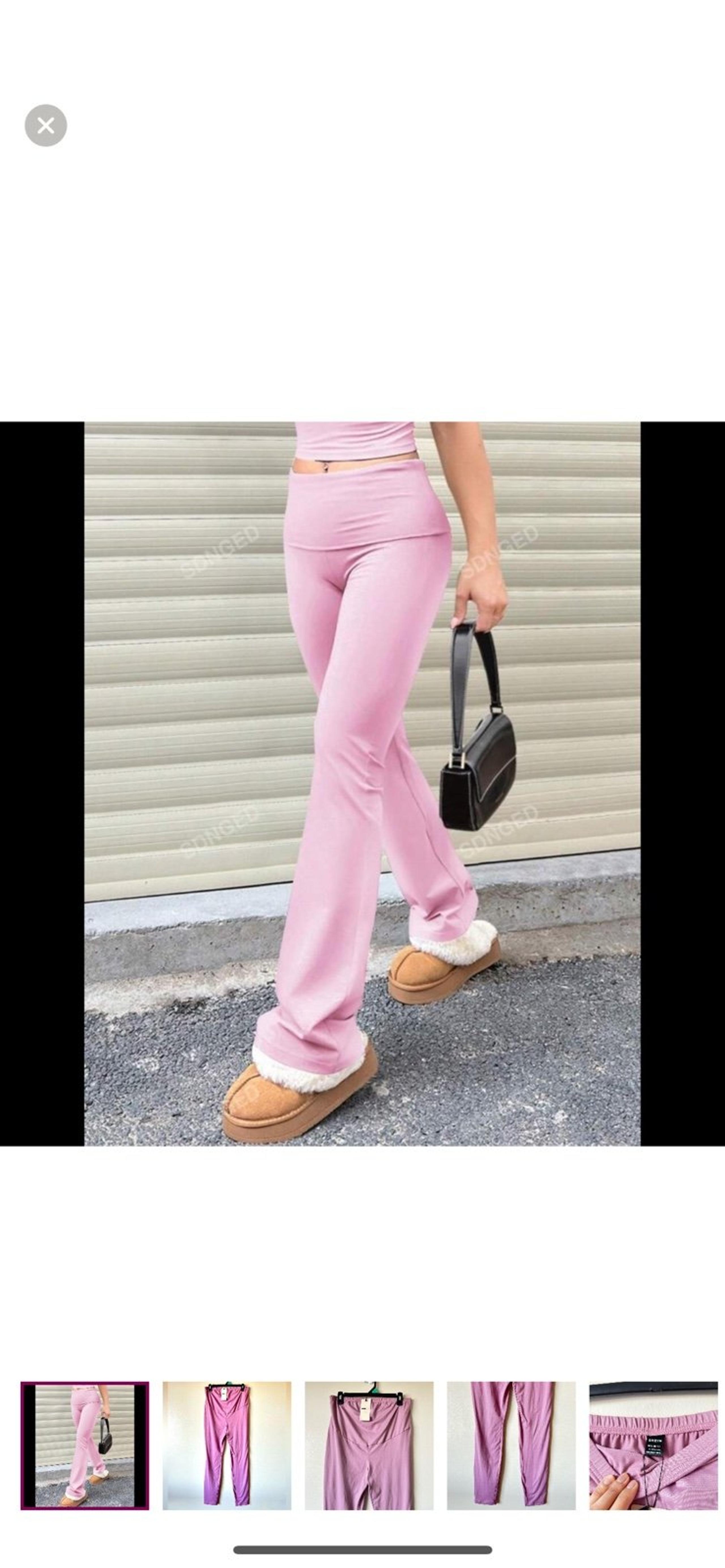 NWT SHEIN Large Pink Lounge Pants Buttery Soft Yoga Pilates High Waisted Workout