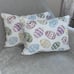 2-NWT MULTICOLORED EASTER EGGS BEADED DECORATIVE PILLOWS