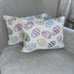 2-NWT MULTICOLORED EASTER EGGS BEADED DECORATIVE PILLOWS