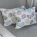2-NWT MULTICOLORED EASTER EGGS BEADED DECORATIVE PILLOWS
