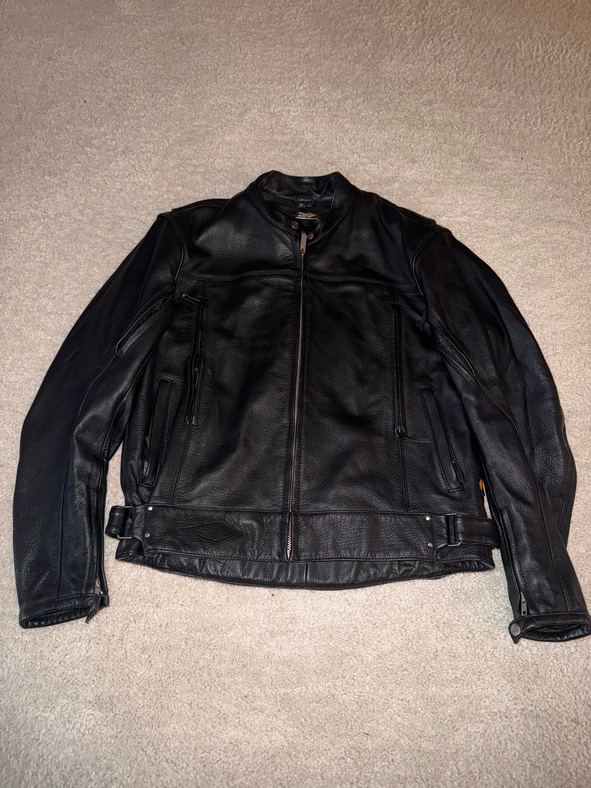 Power Trip powertrip Leather Motorcycle jacket black M