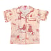 Katie Kime Pajama Top Home for the Holidays Toile Pink Christmas Sz S TOP ONLY
