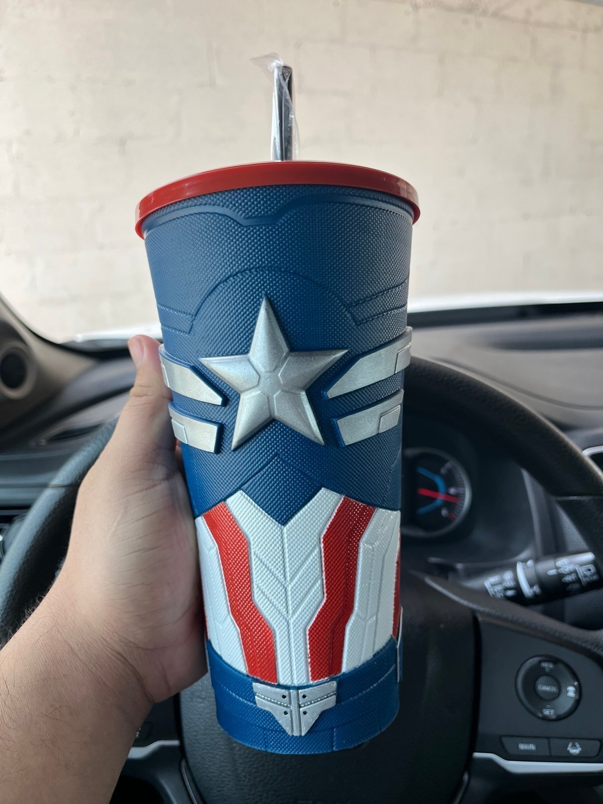 CAPTAIN AMERICA: Brave New World Grippr Shield Lid Tumbler Drink Cup SHIPS TODAY