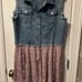 Long Denim and Lace Vest