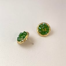 Green Crystal Stud Earrings for Women