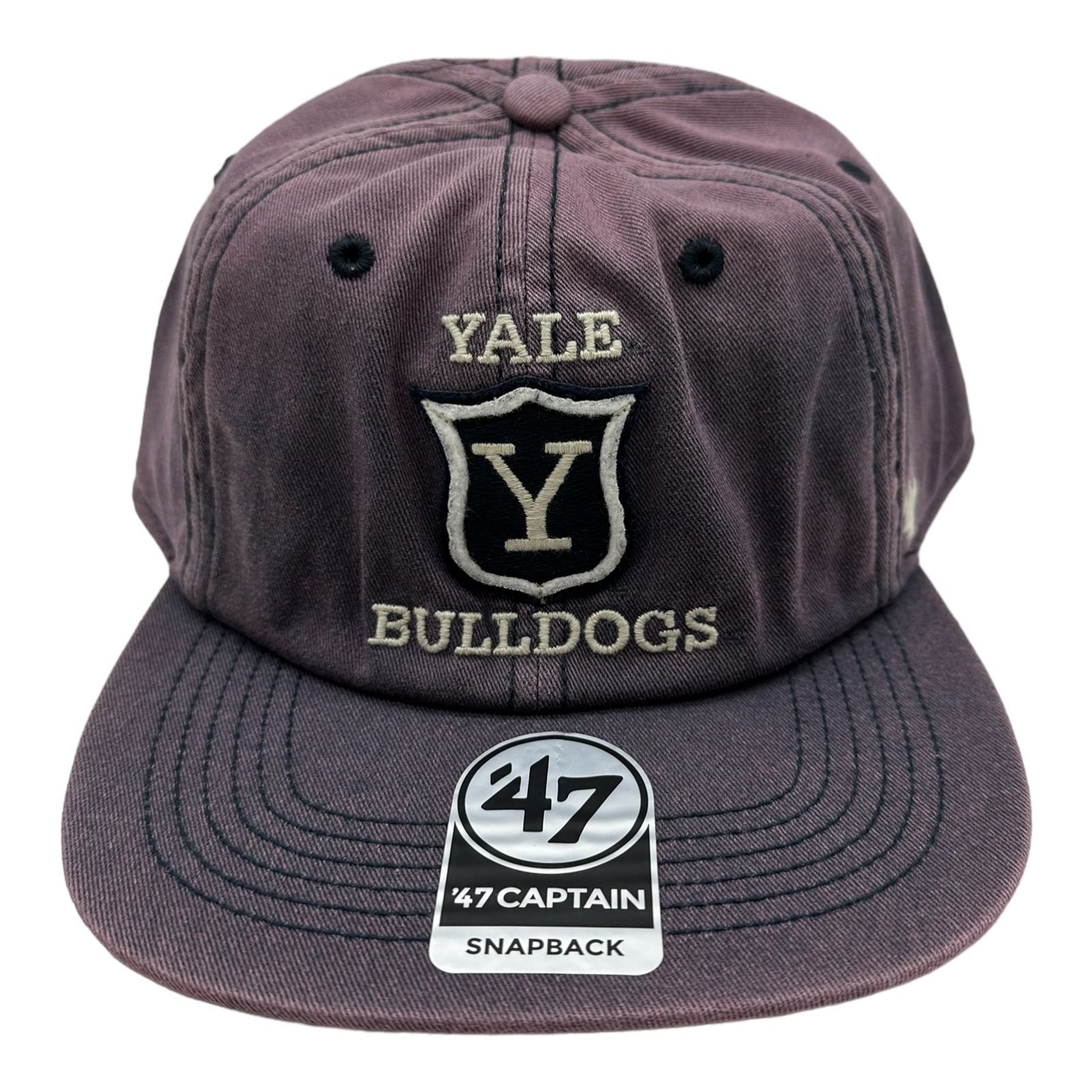 NWT 47 Brand Captain Yale Bulldogs NCAA Snapback Hat Cap Distressed Double Play