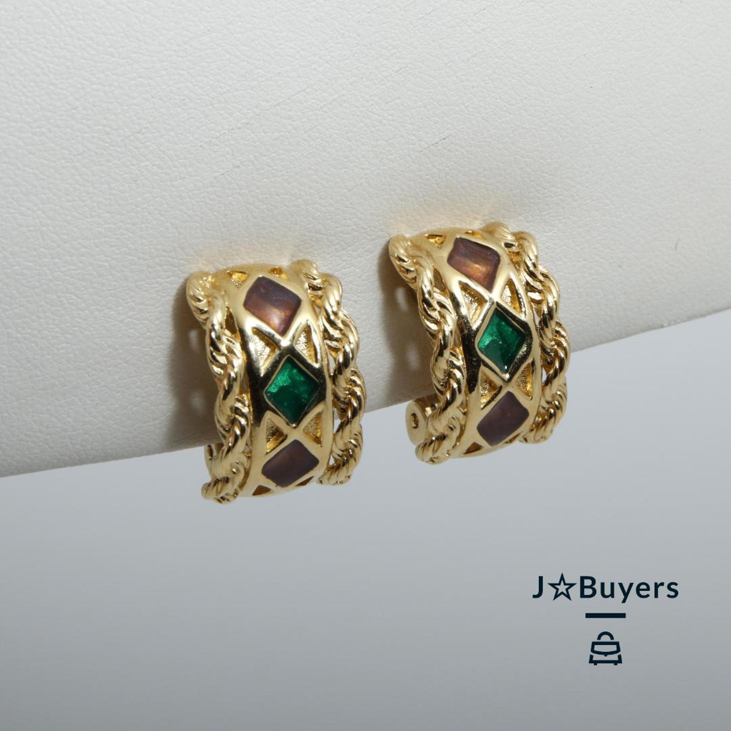 2259 GIVENCHY Earrings Gold Vintage Retro