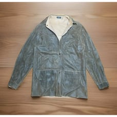 Gianpietro Italy Reversible Brown Leather Chore Jacket Shacket Coat Size Small