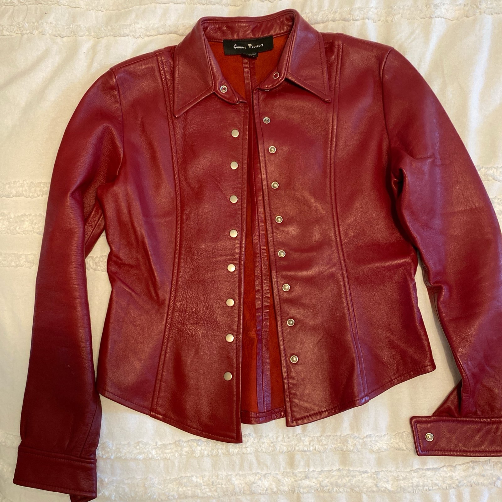 Comme Toujours Red Leather Jacket