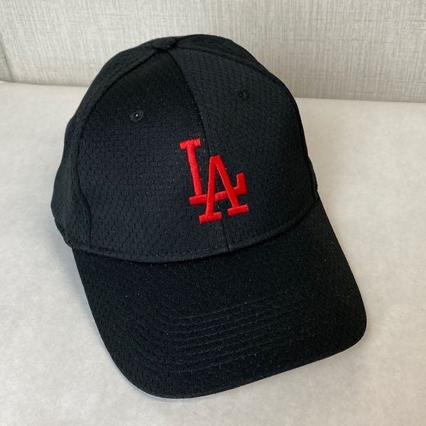 Mesh LA Ballcap Black Red Embroidery Hat Cap Adult Adjustable Los Angeles Mesh LA Ballcap Black Red Embroidery Hat Cap Adult Adjustable Los Angeles