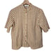 Roseanna Womens Striped Button-Up Shirt Mustard & White Cotton/Polyester Blend S