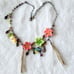 VINTAGE FRENCH CHENARD ALEXANDRE TROPICAL FLOWER CHARM NECKLACE