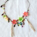 VINTAGE FRENCH CHENARD ALEXANDRE TROPICAL FLOWER CHARM NECKLACE