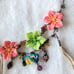 VINTAGE FRENCH CHENARD ALEXANDRE TROPICAL FLOWER CHARM NECKLACE