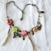 VINTAGE FRENCH CHENARD ALEXANDRE TROPICAL FLOWER CHARM NECKLACE