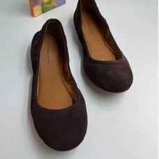 6.5 NEW Women's Lucky Brand Emmie Ballet Flat Suede Leather