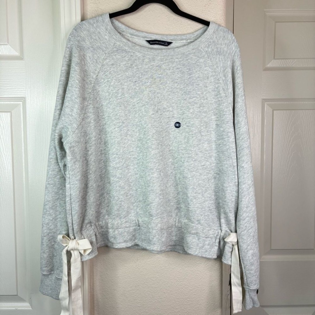 Abercrombie & Fitch Light Gray Soft Knit Crewneck Sweatshirt Sweater XL New
