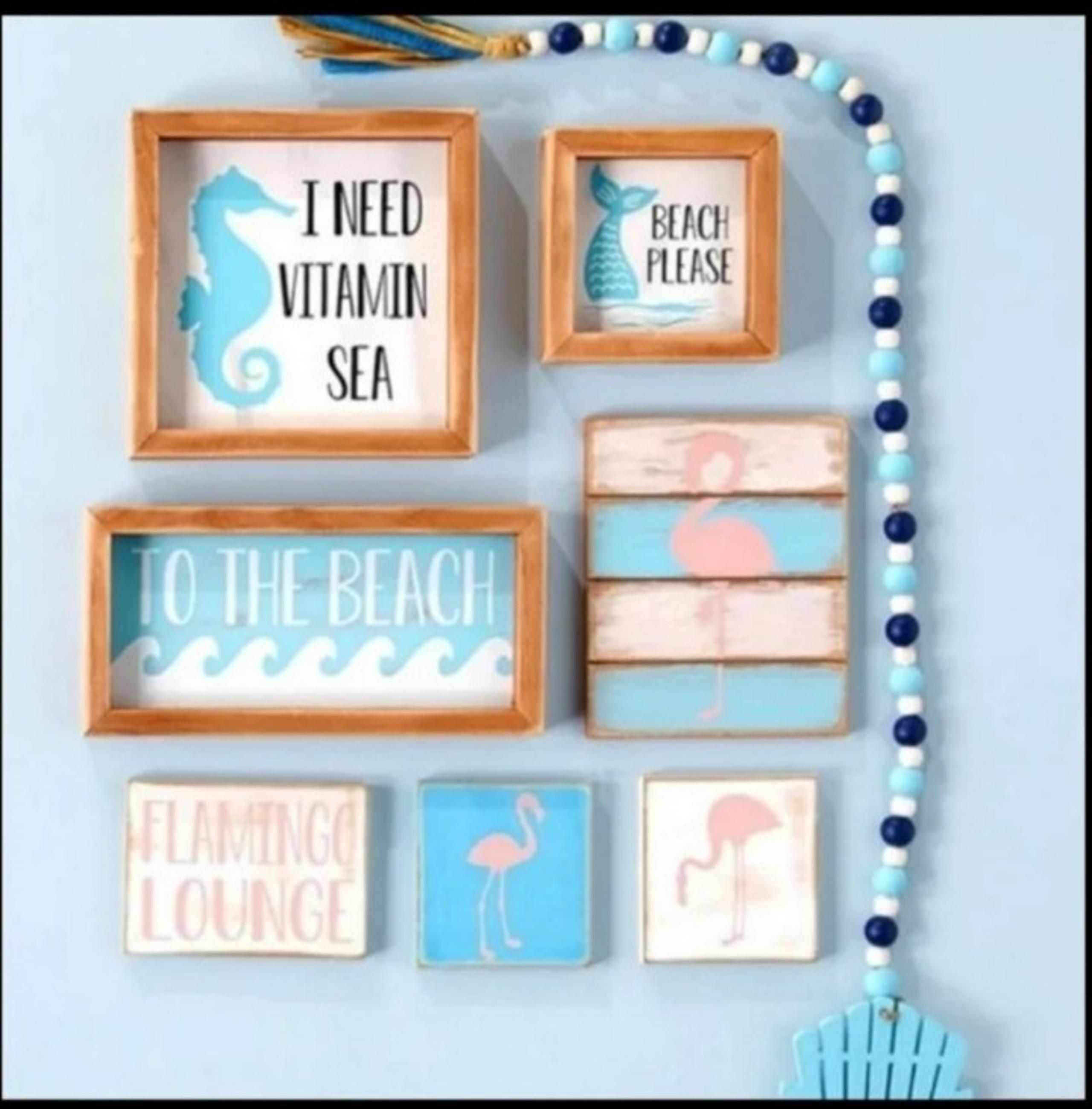 COASTAL COTTAGE 8 PIECE BEACHY ROOM DECOR SET BNWT Limited Edition SO 5☆