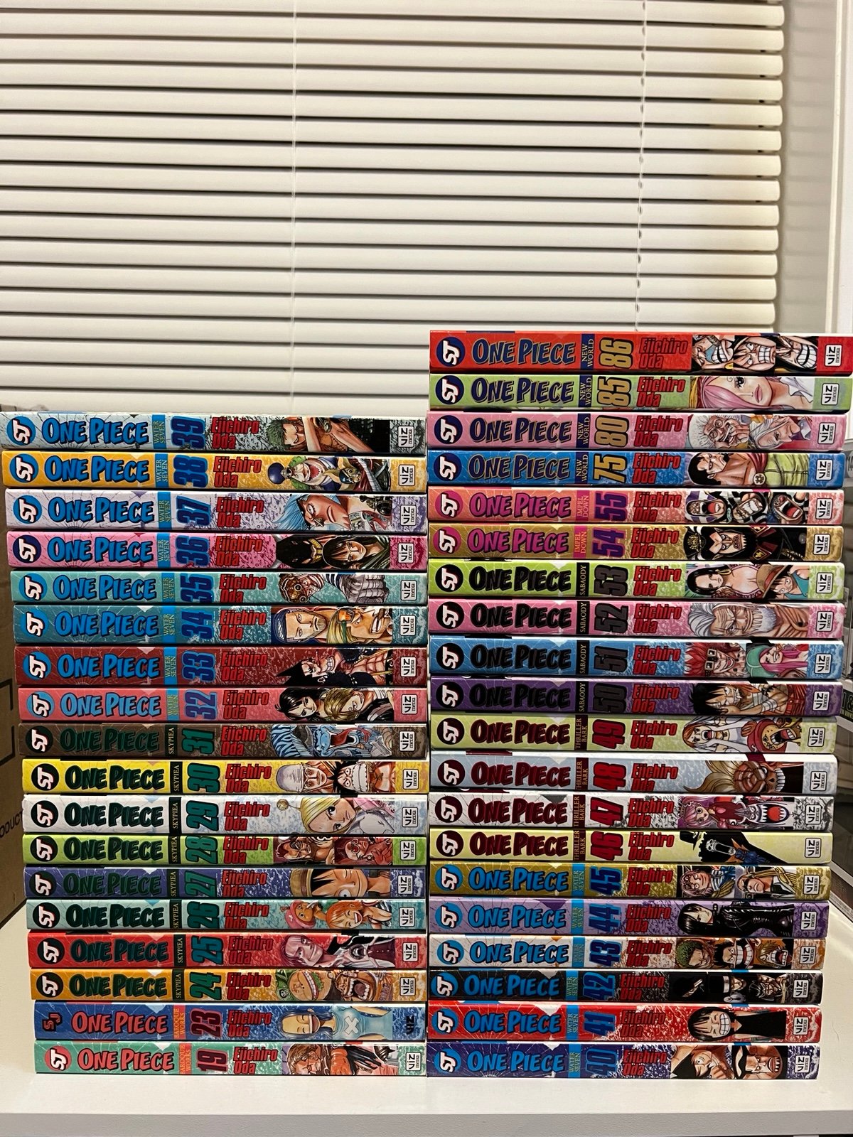 One Piece Manga Volumes 19, 23-55, 75, 80, 85-86.