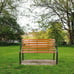 48 Hardwood Slotted Steel Cast Iron Frame Outdoor Patio Garden Bench Park Seat