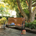 48 Hardwood Slotted Steel Cast Iron Frame Outdoor Patio Garden Bench Park Seat