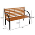 48 Hardwood Slotted Steel Cast Iron Frame Outdoor Patio Garden Bench Park Seat