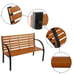 48 Hardwood Slotted Steel Cast Iron Frame Outdoor Patio Garden Bench Park Seat