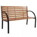 48 Hardwood Slotted Steel Cast Iron Frame Outdoor Patio Garden Bench Park Seat