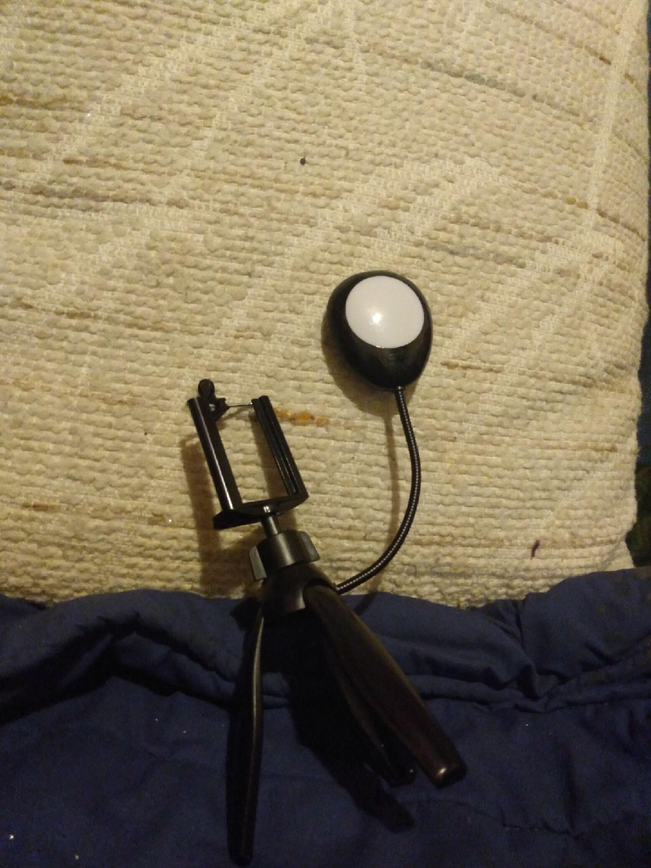 Phone stand with light