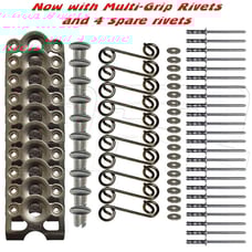 (#6), 7/16 Dzus Fastener Kit/Springs/Weld Tabs/Steel Oval Head/Rivets/10 sets