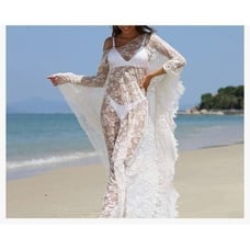 Boho Lace Kimono Bathing Suit Cover Up