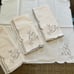 Vintage Cutwork Tablecloth Set 4 Matching Cloth Napkins Ornate Embroidery