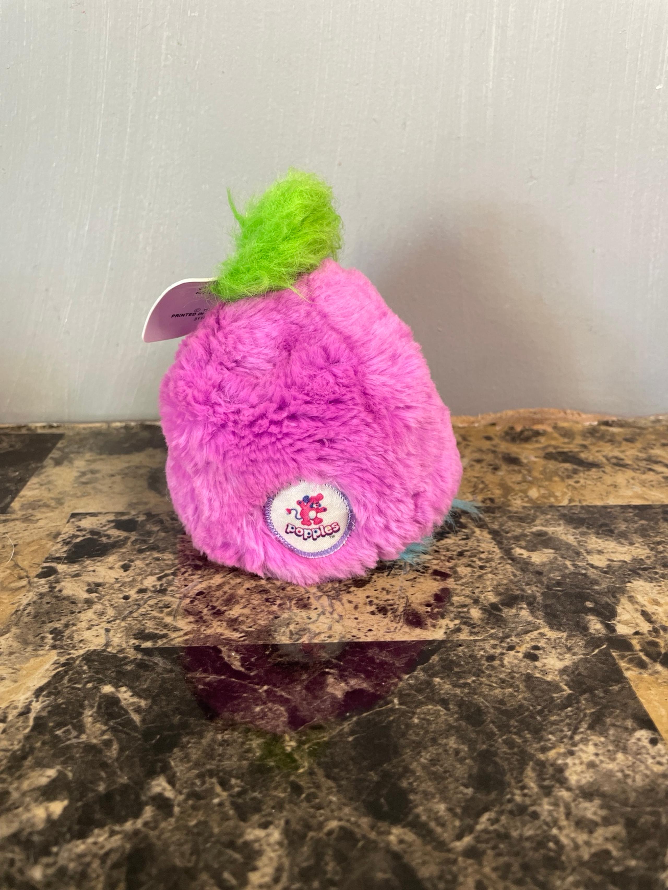 Mattel Popples Turquoise Puffling Plush w/ Joke Tag 1986 Vintage Stuffed Animal