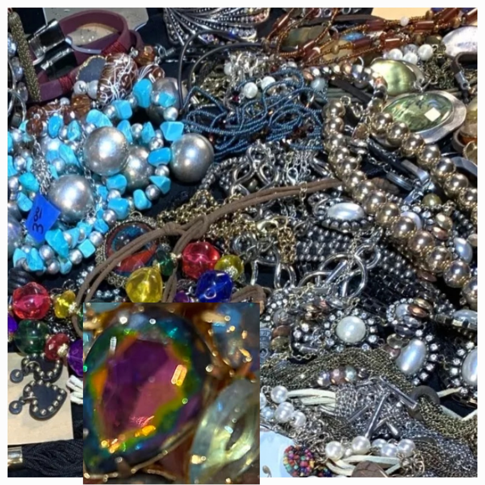 Jewelry sale 3lbs lot vintage retro earrings bracelets, rings, necklaces, brooch