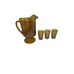 Indiana Glass Marigold Harvest Grape Pitcher w/3 Carnival Glasses- Fast Shipping