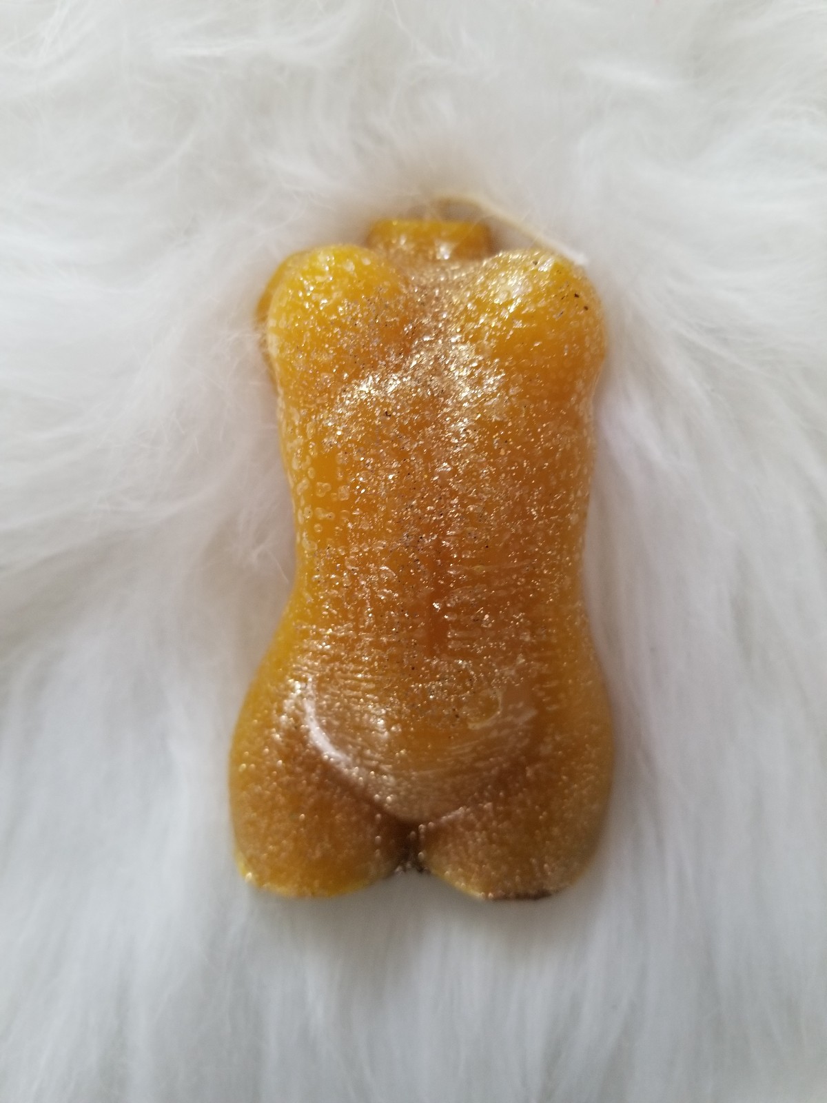 Yellow Glitter Female Body Candle