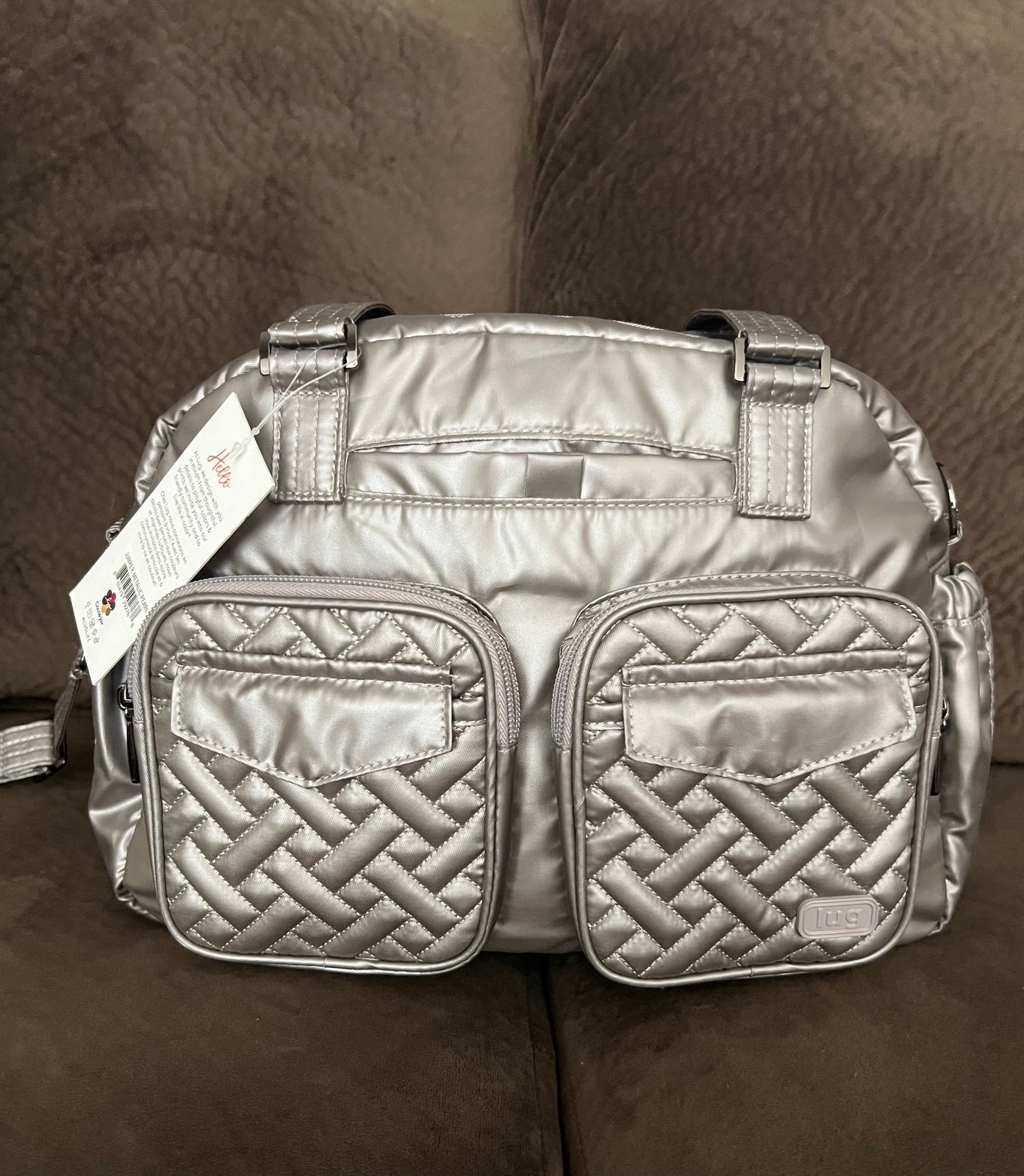 NWT Lug Jumper Carry-All tote crossbody tote Metallic Pearl