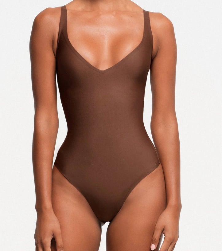 SKIMS BODY CORE SCULPT PLUNGE THONG BODYSUIT | Jasper