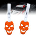 NEW 2PCS SKULL HEAD ORANGE JDM TSURIKAWA RING White Handle Strap Drift Charm